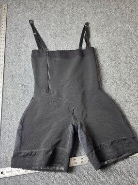 Shapewear Bodysuit With Zipper Closure & Adjustable Straps - Black - Women’s Med